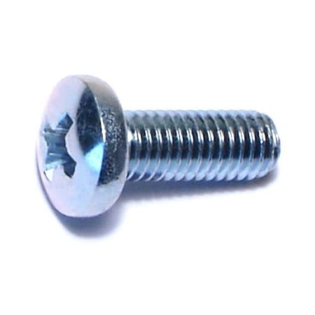 Midwest Fastener #10-32 x 1/2 in Phillips Pan Machine Screw, Zinc Plated Steel, 100 PK 07348
